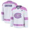 Montreal Canadiens Fashion7 Hockey Fights Cancer Survivor Practice Jersey - White - Front View