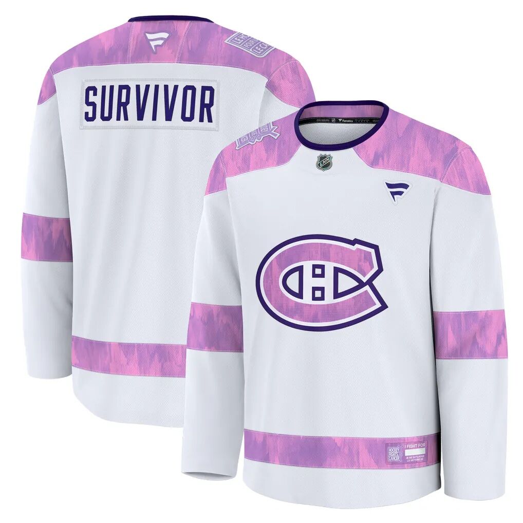 Montreal Canadiens Fashion7 Hockey Fights Cancer Survivor Practice Jersey