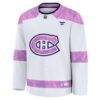 Montreal Canadiens Fashion7 Hockey Fights Cancer Survivor Practice Jersey - White - Side View