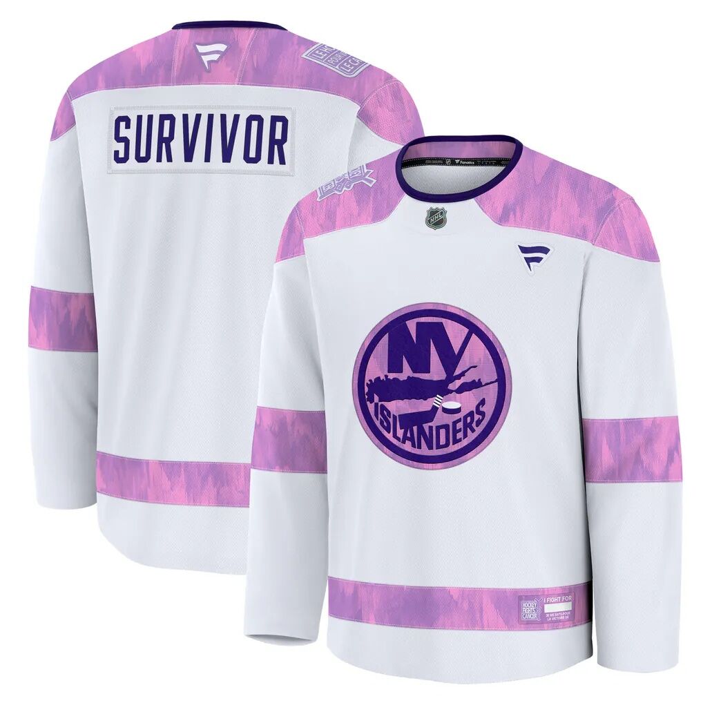 New York Islanders Fashion7 Hockey Fights Cancer Survivor Practice Jersey