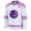 New York Islanders Fashion7 Hockey Fights Cancer Survivor Practice Jersey - White - Side View