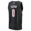 Damian Lillard Portland Trail Blazers Fashion7 Fast Break Replica Jersey - Black - - Detail View