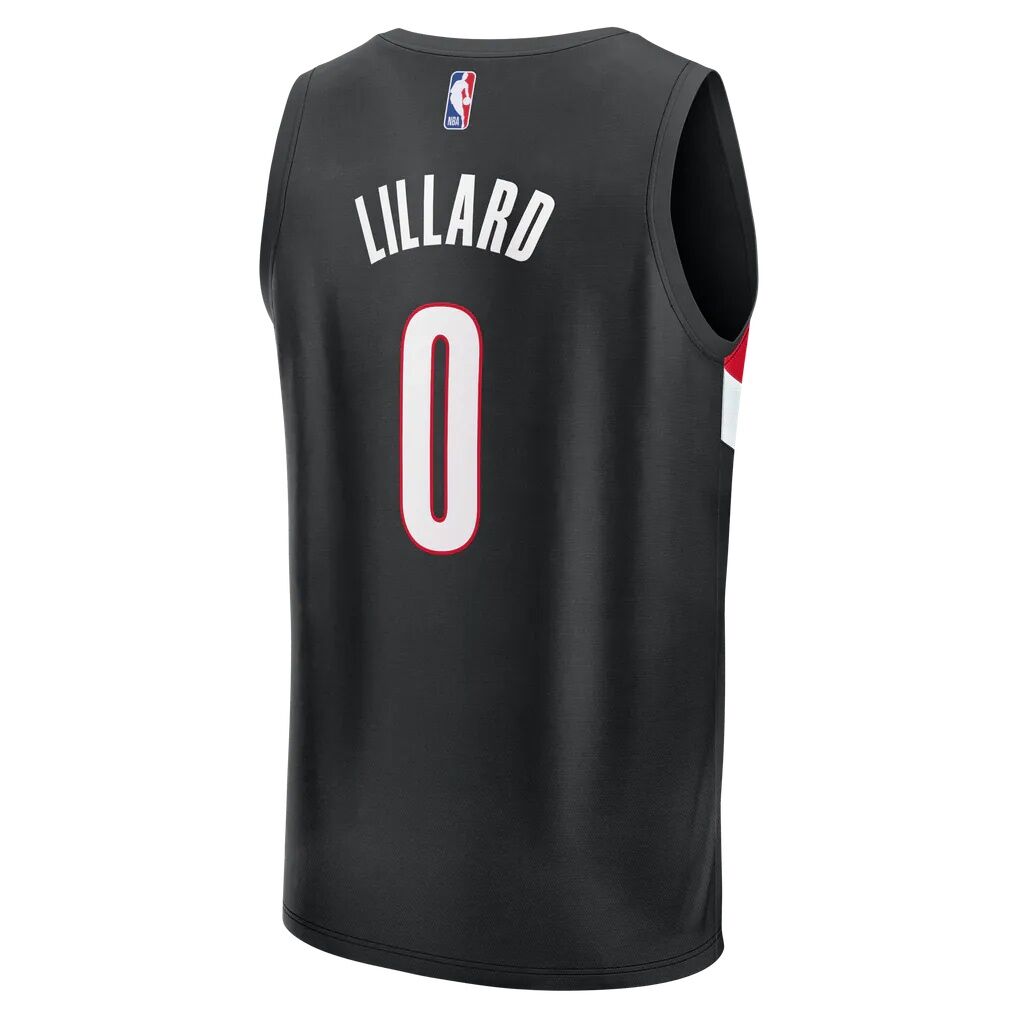 Damian Lillard Portland Trail Blazers Fashion7 Fast Break Replica Jersey - Black - Icon Edition