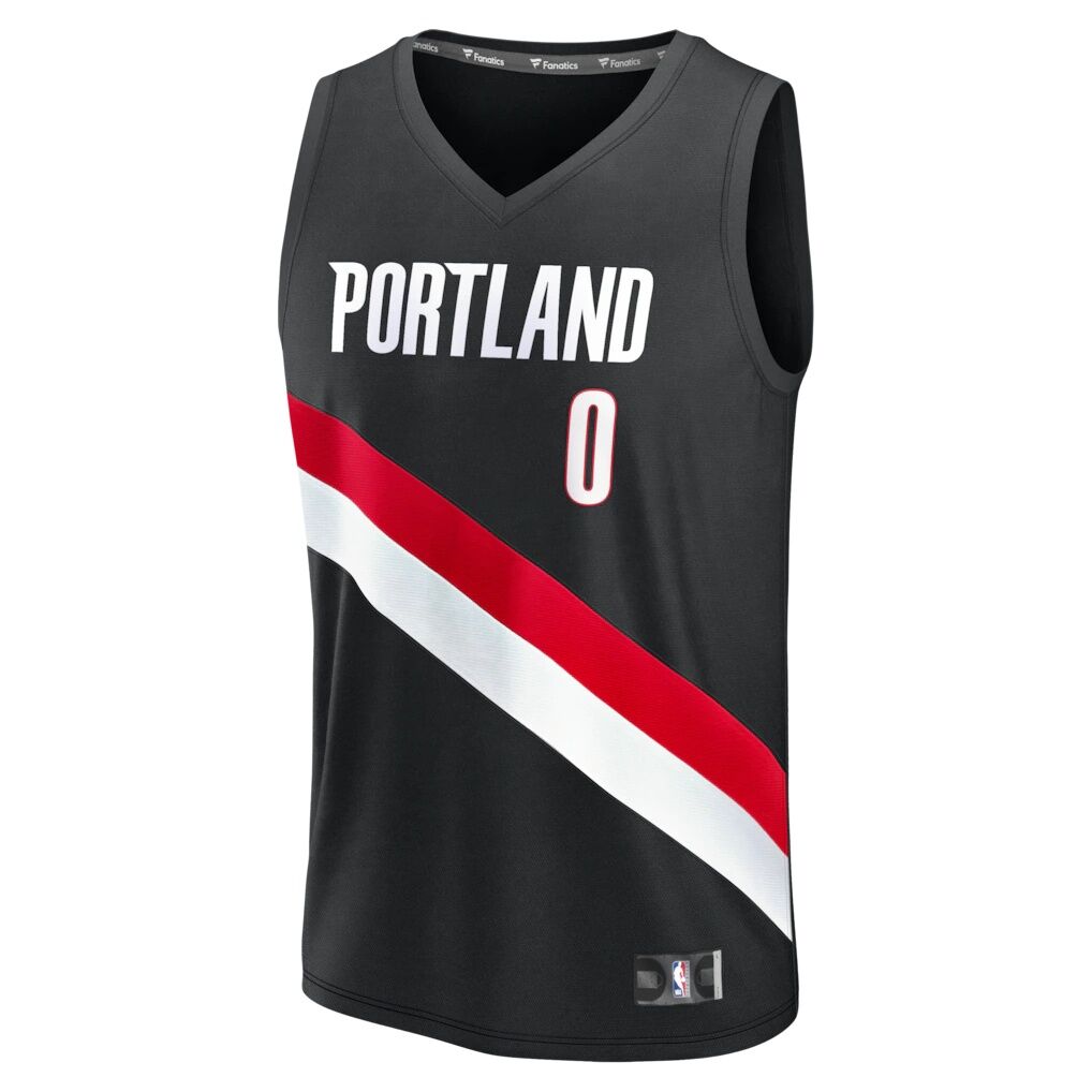 Damian Lillard Portland Trail Blazers Fashion7 Youth Fast Break Replica Jersey - Black - Icon Edition