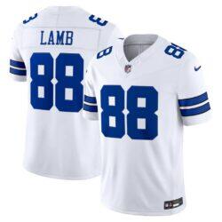 CeeDee Lamb Dallas Cowboys Nike Vapor F.U.S.E. Stitched Limited Jersey - White - Front View