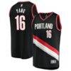 Yang Hansen Portland Trail Blazers Fashion7 Fast Break Replica Jersey - Black - Front View