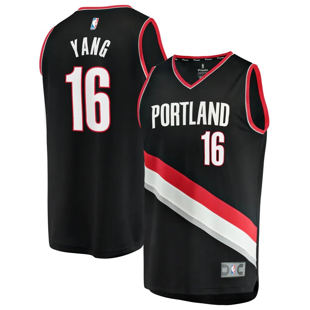 Yang Hansen Portland Trail Blazers Fashion7 Fast Break Replica Jersey - Icon Edition