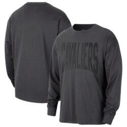 Cleveland Cavaliers Nike 2026 Standard Issue Travel Long Sleeve T-Shirt - Charcoal - Front View