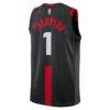 Amen Thompson Houston Rockets Jordan Brand Unisex Swingman Jersey - Black - Detail View