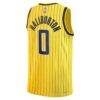 Tyrese Haliburton Indiana Pacers Jordan Brand Unisex Swingman Jersey - Yellow - Detail View