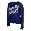 Tampa Bay Lightning New Era Women's Oversized Boxy Long Sleeve T-Shirt - Blue - Front View