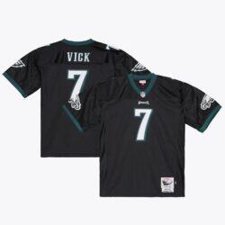 Michael Vick Philadelphia Eagles Mitchell & Ness 2012 Authentic Throwback Jersey - Black - Front View