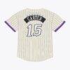 Vince Carter Toronto Raptors Mitchell & Ness Player Mesh Button-Front Jersey - Cream - Detail View