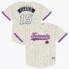 Vince Carter Toronto Raptors Mitchell & Ness Player Mesh Button-Front Jersey - Cream - Front View
