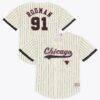 Dennis Rodman Chicago Bulls Mitchell & Ness Player Mesh Button-Front Jersey - Cream - Front View