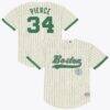 Paul Pierce Boston Celtics Mitchell & Ness Player Mesh Button-Front Jersey - Cream - Front View