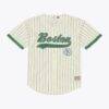 Paul Pierce Boston Celtics Mitchell & Ness Player Mesh Button-Front Jersey - Cream - Side View