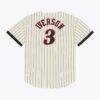 Allen Iverson Philadelphia 76ers Mitchell & Ness Player Mesh Button-Front Jersey - Cream - Detail View