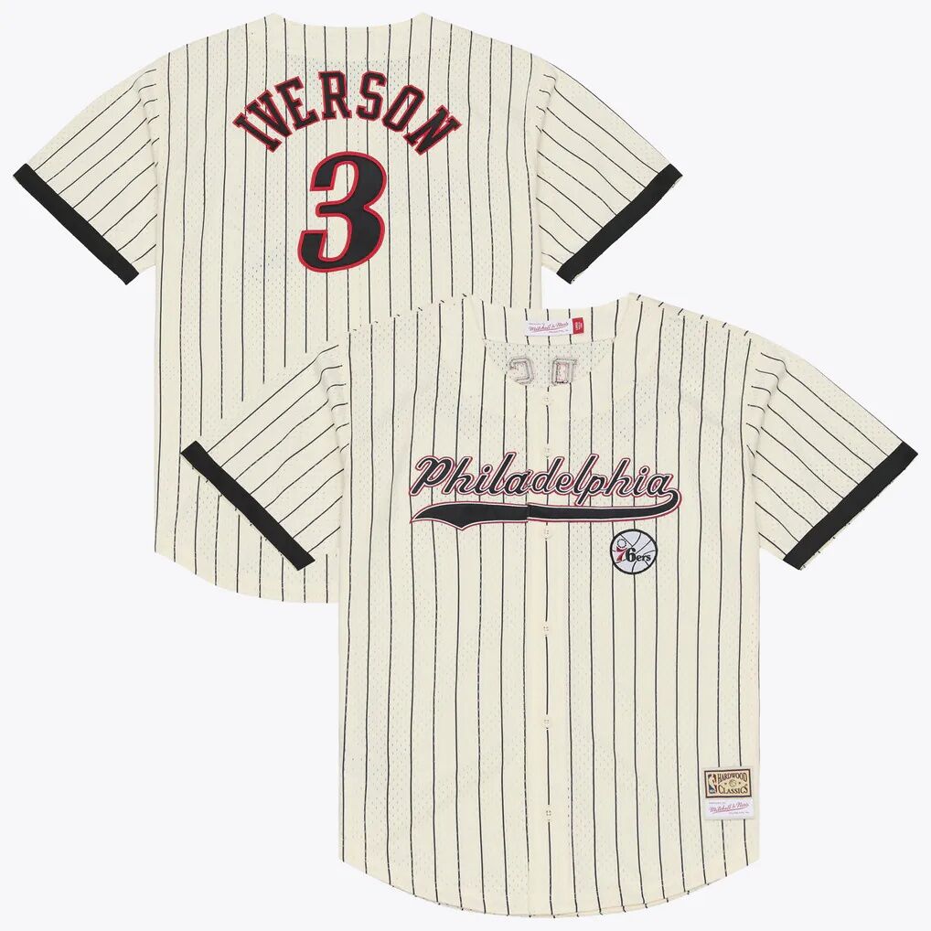 Allen Iverson Philadelphia 76ers Mitchell & Ness Player Mesh Button-Front Jersey