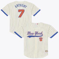 Carmelo Anthony New York Knicks Mitchell & Ness Hardwood Classics Player Mesh Button-Front Jersey