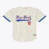 Carmelo Anthony New York Knicks Mitchell & Ness Hardwood Classics Player Mesh Button-Front Jersey - Cream - Side View