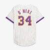 Shaquille O'Neal Los Angeles Lakers Mitchell & Ness Hardwood Classics Player Mesh Button-Front Jersey - Cream - Detail View
