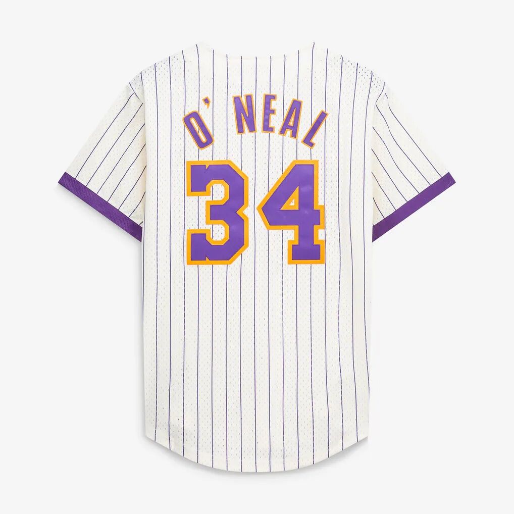Shaquille O'Neal Los Angeles Lakers Mitchell & Ness Hardwood Classics Player Mesh Button-Front Jersey