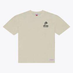 San Antonio Spurs Mitchell & Ness Core Essentials T-Shirt - Cream - Front View