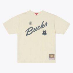 Milwaukee Bucks Mitchell & Ness Women's Heritage Hues T-Shirt - - Front View