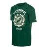 Milwaukee Bucks New Era Laurel Crest Flocking T-Shirt - - Front View