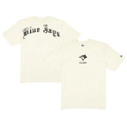 Toronto Blue Jays New Era Heritage Gothic Lettering T-Shirt - Cream - Front View