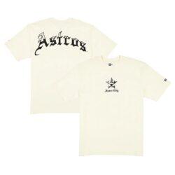 Houston Astros New Era Heritage Gothic Lettering T-Shirt - Cream - Front View