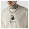 Los Angeles Dodgers New Era Heritage Gothic Lettering T-Shirt - Cream - Side View