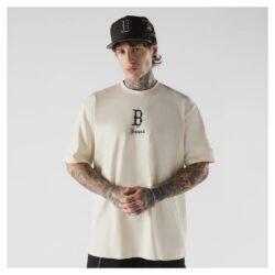 Boston Red Sox New Era Heritage Gothic Lettering T-Shirt - Cream - Front View