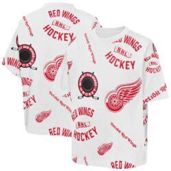 Detroit Red Wings Outerstuff Youth Unstoppable Elevated T-Shirt - White - Front View