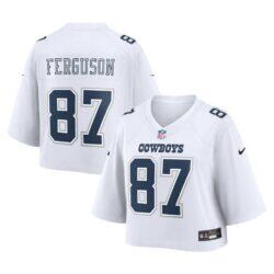 Jake Ferguson Dallas Cowboys Nike Women's Cropped Fashion Game Jersey - White - Front View