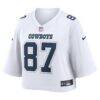 Jake Ferguson Dallas Cowboys Nike Women's Cropped Fashion Game Jersey - White - Side View
