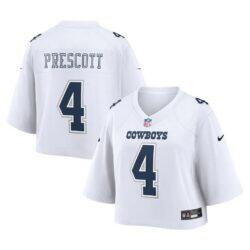 Dak Prescott Dallas Cowboys Nike Women's Cropped Fashion Game Jersey - White - Front View