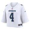 Dak Prescott Dallas Cowboys Nike Women's Cropped Fashion Game Jersey - White - Side View