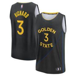 Will Richard Golden State Warriors Fashion7 Fast Break Replica Player Jersey - Black - Front View