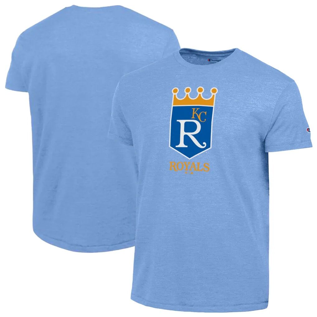 Kansas City Royals Champion Cooperstown Logo Tri-Blend T-Shirt - Light Blue