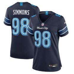 Jeffery Simmons Tennessee Titans Nike Women's 2026 Rivalries Collection Game Jersey - Navy - Front View