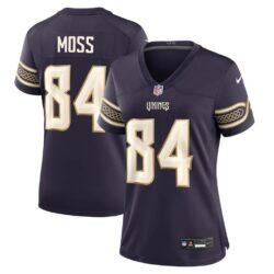 Randy Moss Minnesota Vikings Nike Women's 2026 Rivalries Collection Game Jersey - Purple - Front View