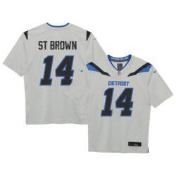 Amon-Ra St. Brown Detroit Lions Nike Preschool 2026 Rivalries Collection Game Jersey - Silver - Front View