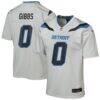Jahmyr Gibbs Detroit Lions Nike Youth 2026 Rivalries Collection Game Jersey - Silver - Front View