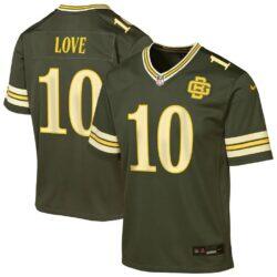 Jordan Love Green Bay Packers Nike Youth 2026 Rivalries Collection Game Jersey - Green - Front View