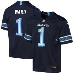 Cameron Ward Tennessee Titans Nike Youth 2026 Rivalries Collection Game Jersey - Navy - Front View