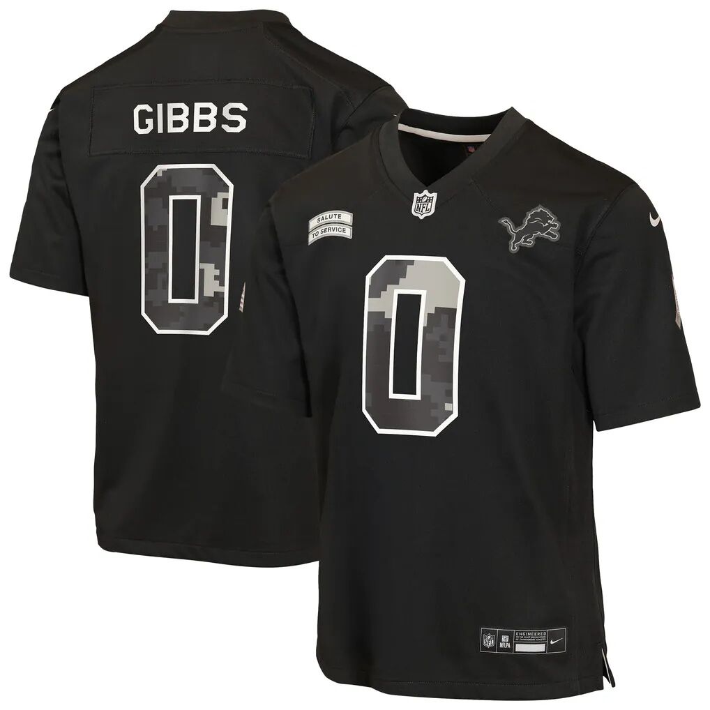 Jahmyr Gibbs Detroit Lions Nike Youth 2026 Salute to Service Game Jersey
