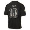 Jordan Love Green Bay Packers Nike Youth 2026 Salute to Service Game Jersey - Black - Detail View