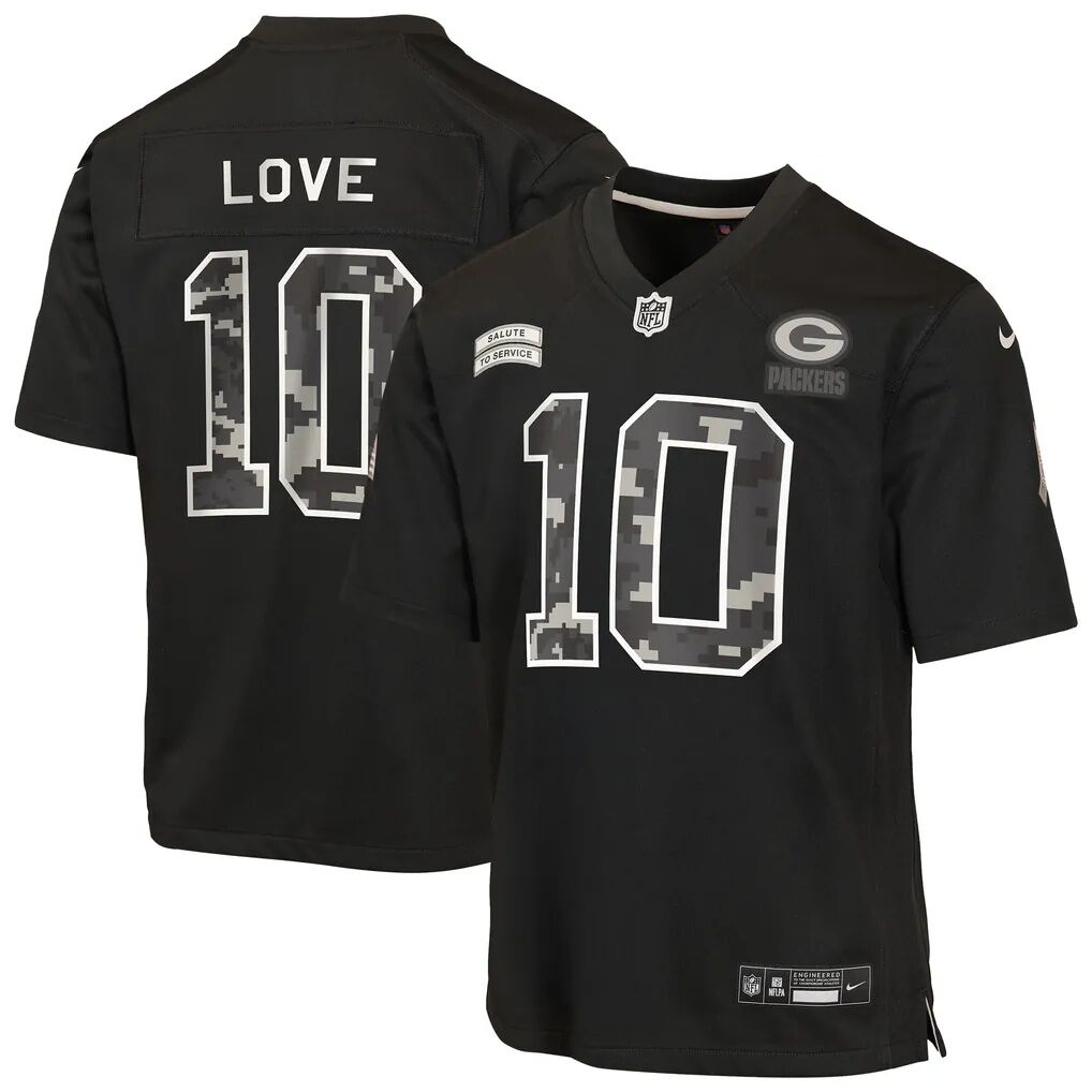 Jordan Love Green Bay Packers Nike Youth 2026 Salute to Service Game Jersey
